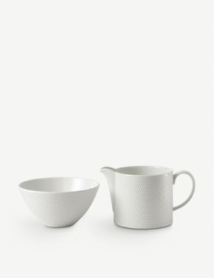 WEDGWOOD ジオ ファイン ボーンチャイナ クリーム アンド シュガー 2個セット Gio fine bone china cream and sugar set of two