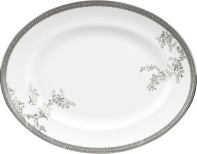 VERA WANG @ WEDGWOOD [X v`i X[ I[o fBbV Lace Platinum small oval dish