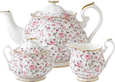 ROYAL ALBERT ローズ コンフェッティ 3ピース ティーセット Rose Confetti three-piece tea set