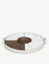 CHRISTOFLE MOOD ポリッシュスチール ウォルナット アンド ポーセレイン トレー MOOD polished steel, walnut and ...