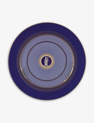 WEDGWOOD Ae~I u[ t@C{[`Ci Jo[ v[g 30cm Anthemion Blue fine bone-china covered plate 30cm