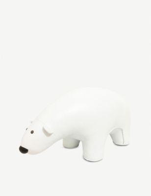 ZUNY ポーラー ベアー フォックスレザー ドアストップ 10 Polar Bear faux-leather doorstop 10kg