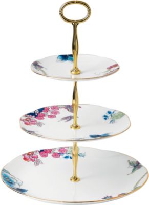 WEDGWOOD o^tC u[ X[eBA[ P[LX^h Butterfly Bloom three-tier cake stand