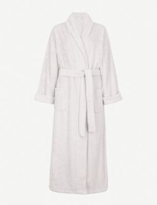 THE WHITE COMPANY Rbg^In@hbV@OKE Cotton-towelling dressing gown #PEARL GREY