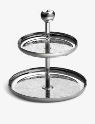 CHRISTOFLE c[eBA Vo[v[ebh pXg[ X^h 14.5cm Two-tier silver-plated pastry stand 14.5cm