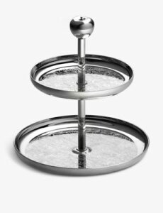 CHRISTOFLE ツーティア シルバープレーテッド パストリー スタンド 14.5cm Two-tier silver-plated pastry stand 14.5cm