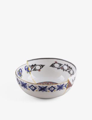 SELETTI nCubh eBiN AuXgNgp^[ {[`Ci |[ZC {E Hybrid Tiwanaku abstract-pattern bone-china porcelain bowl