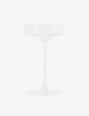 THE WHITE COMPANY スモール マウスブロウ クリスタル グラス ピラー キャンドルホルダー 25cm Small mouth-blown crystal glass pillar candle holder 25cm #CLEAR