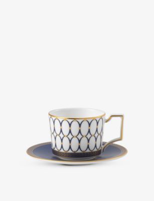 WEDGWOOD ルネッサンス ゴールド グラフィックプリント ボーンチャイナ エスプレッソ カップ アンド ソーサー Renaissance Gold graphic-print bone china espresso cup and saucer