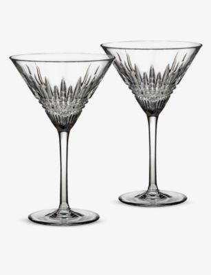 WATERFORD リズモア ダイアモンド クリスタル マティーニ グラス 2個セット Lismore Diamond crystal Martini glasses set-of-two