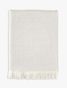 JOHNSTONS フリンジ ヘリンボーン メリノ ウール スロー 190cm x 140cm Fringed herringbone merino wool ...
