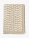 JOHNSTONS バスケット ウェーブ ジャカード ウール アンド カシミアブレンド ブランケット 190x140cm Basket weave jacqua...