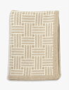 JOHNSTONS バスケット ウェーブ ジャカード ウール アンド カシミアブレンド スロー 180x131cm Basket weave jacquard wool and cashmere-blend throw 180x131cm #NATURAL