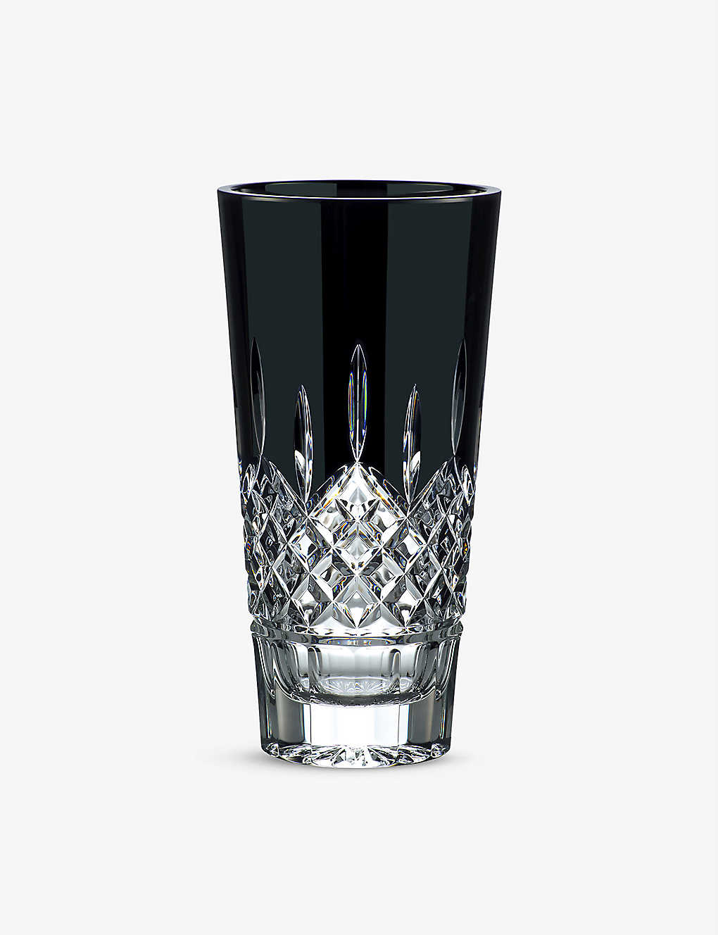 WATERFORD リズモア ブラック クリスタル ベース 25cm Lismore Black crystal vase 25cm