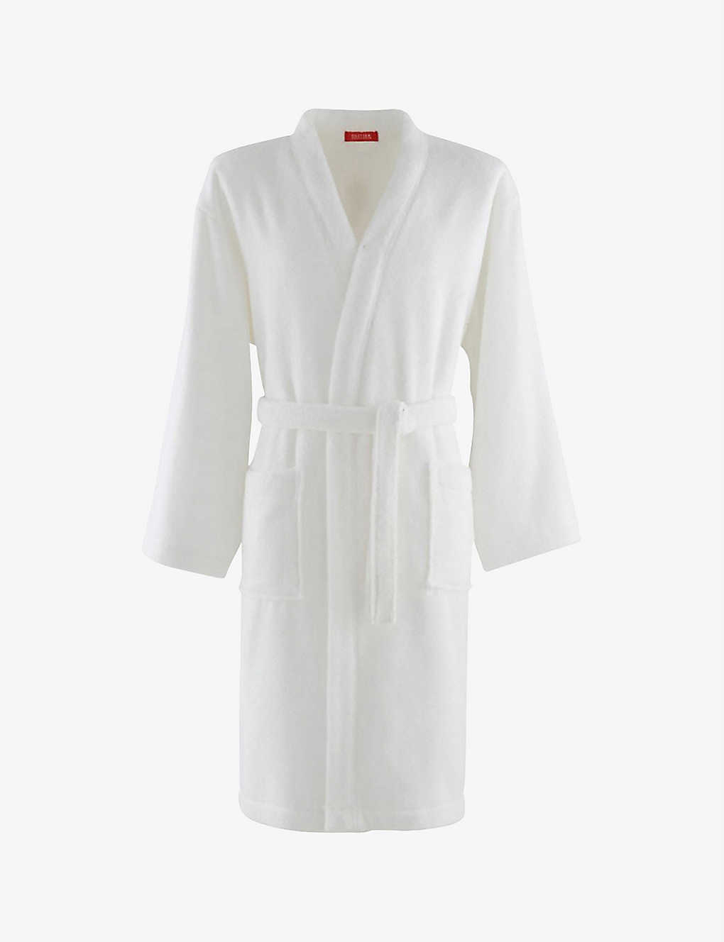 OLIVIER DESFORGES AW[ XvbhJ[ Rbg oX[u Alizee spread-collar cotton bathrobe #BLANC