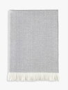 JOHNSTONS フリンジ ヘリンボーン メリノ ウール スロー 190cm x 140cm Fringed herringbone merino wool ...