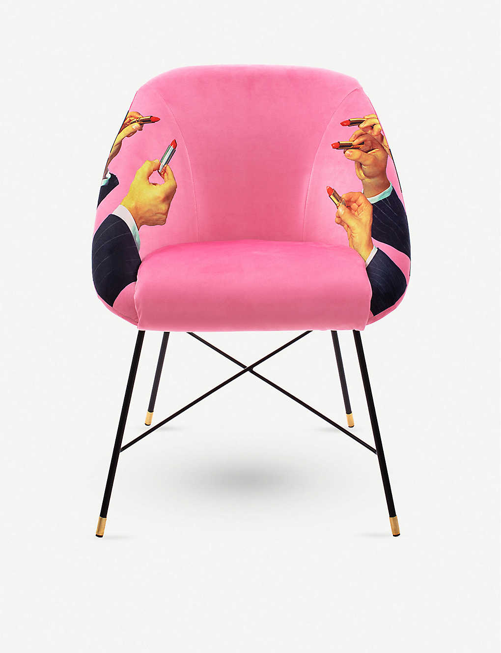 SELETTI トイレットペーパー リップスティックプリント ウッド アンド メタル チェアー 86cm Toiletpaper lipstick-print wood and metal chair 86cm #NONE