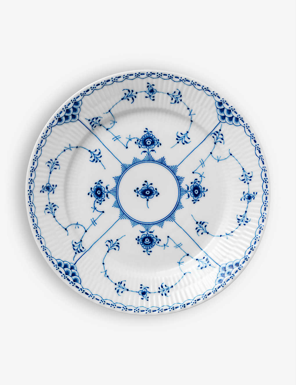 ROYAL COPENHAGEN u[ t[g n[t [X |[ZC v[g 22cm Blue Fluted Half Lace porcelain plate 22cm