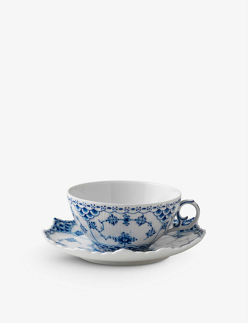 ロイヤルコペンハーゲン ROYAL COPENHAGEN ブルー フルート フル レース ポーセレイン カップ アンド ソーサー セット Blue Fluted Full Lace porcelain cup and saucer set