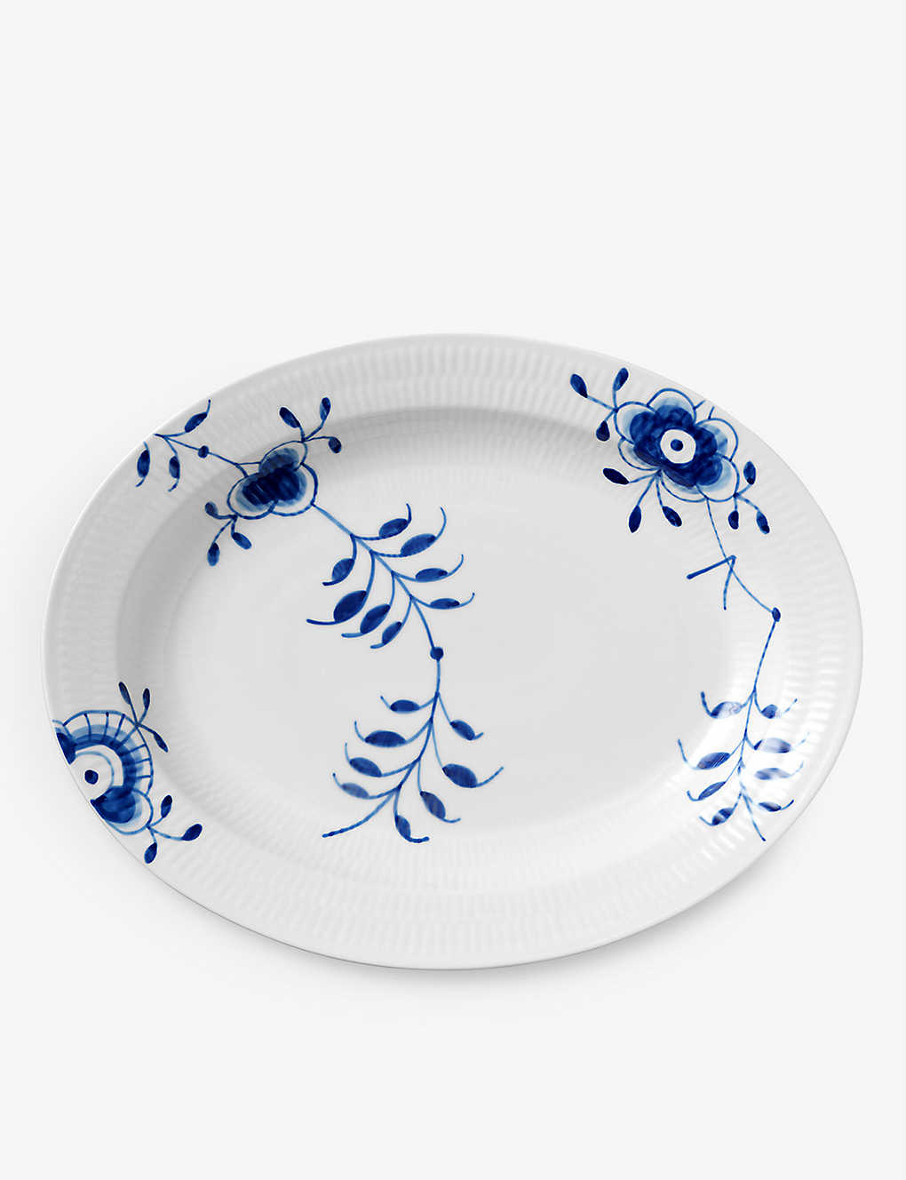 ROYAL COPENHAGEN u[ t[g K |[ZC I[o fBbV 36cm Blue Fluted Mega porcelain oval dish 36cm