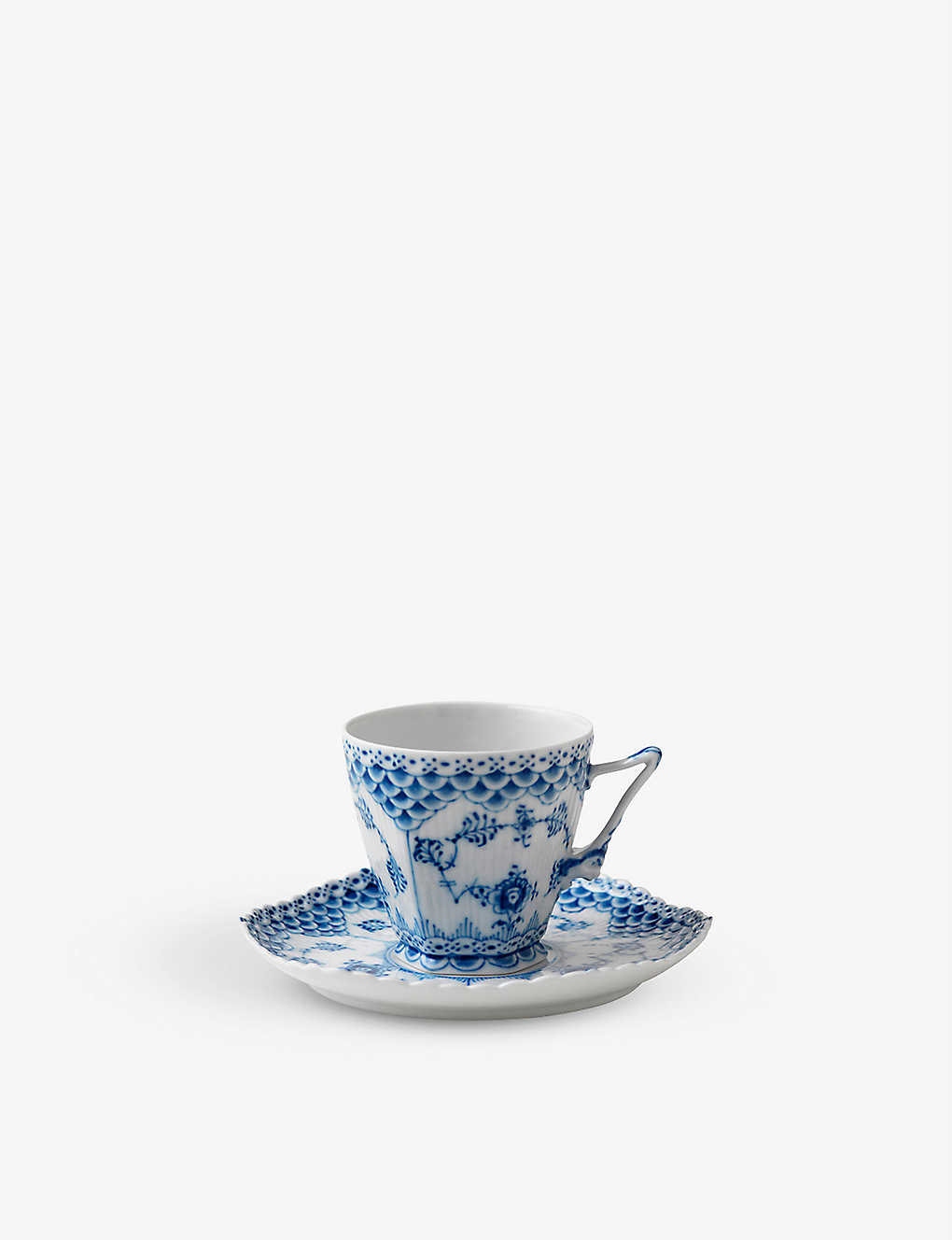 ロイヤルコペンハーゲン ROYAL COPENHAGEN ブルー フルート フル レース ポーセレイン カップ アンド ソーサー セット Blue Fluted Full Lace porcelain cup and saucer set