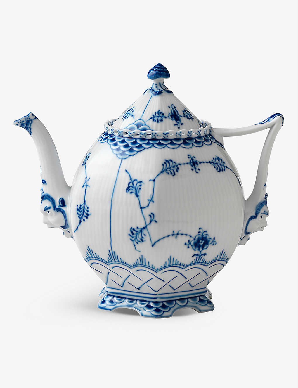 ROYAL COPENHAGEN ֥롼 ե롼 ե 졼 ݡ쥤 ƥݥå 1L Blue Fluted Full Lace porcelain teapot 1L