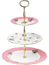 ROYAL ALBERT チーキー ピンク スリーティアー ケーキ スタンド Cheeky Pink three-tier cake stand