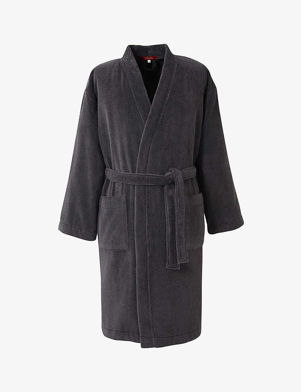 OLIVIER DESFORGES アリジー スプレッドカラー コットン バスローブ Alizee spread-collar cotton bathrobe #ANTHRACITE