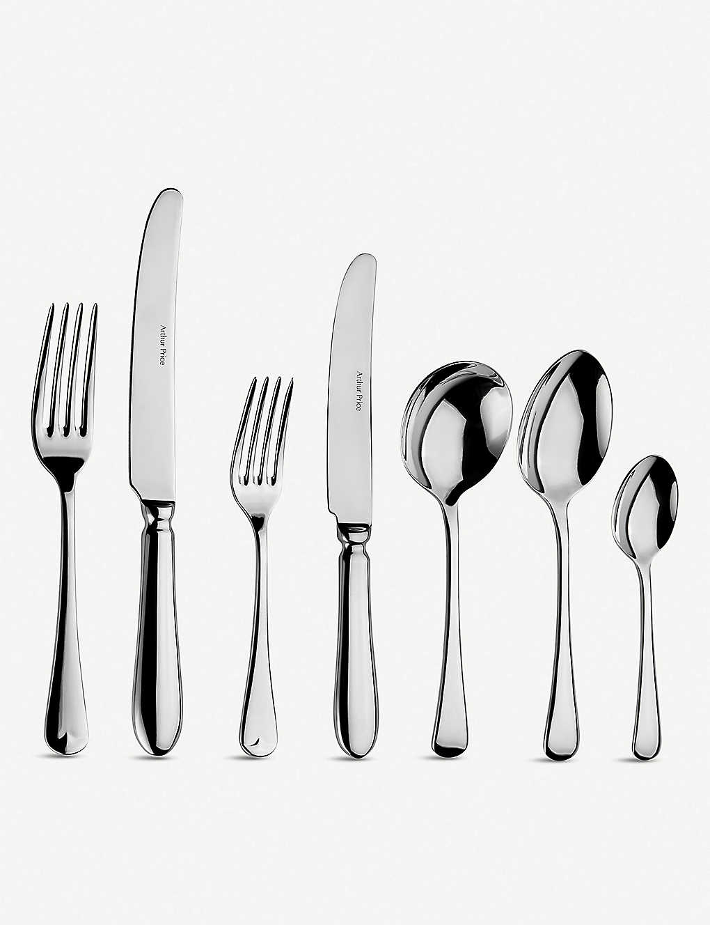 ARTHUR PRICE ジョージアン ステンレススチール カトラリー 44本セット Georgian stainless steel cutlery set of 44 #CLEAR