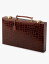 ASPINAL OF LONDON クロコエンボス レザー バックギャモン セット 45cm Croc-embossed leather backgammon set 45cm #AMAZONBROWN