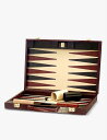 ASPINAL OF LONDON クロコエンボス レザー バックギャモン セット 45cm Croc-embossed leather backgammon set 45cm #AMAZONBROWN 2