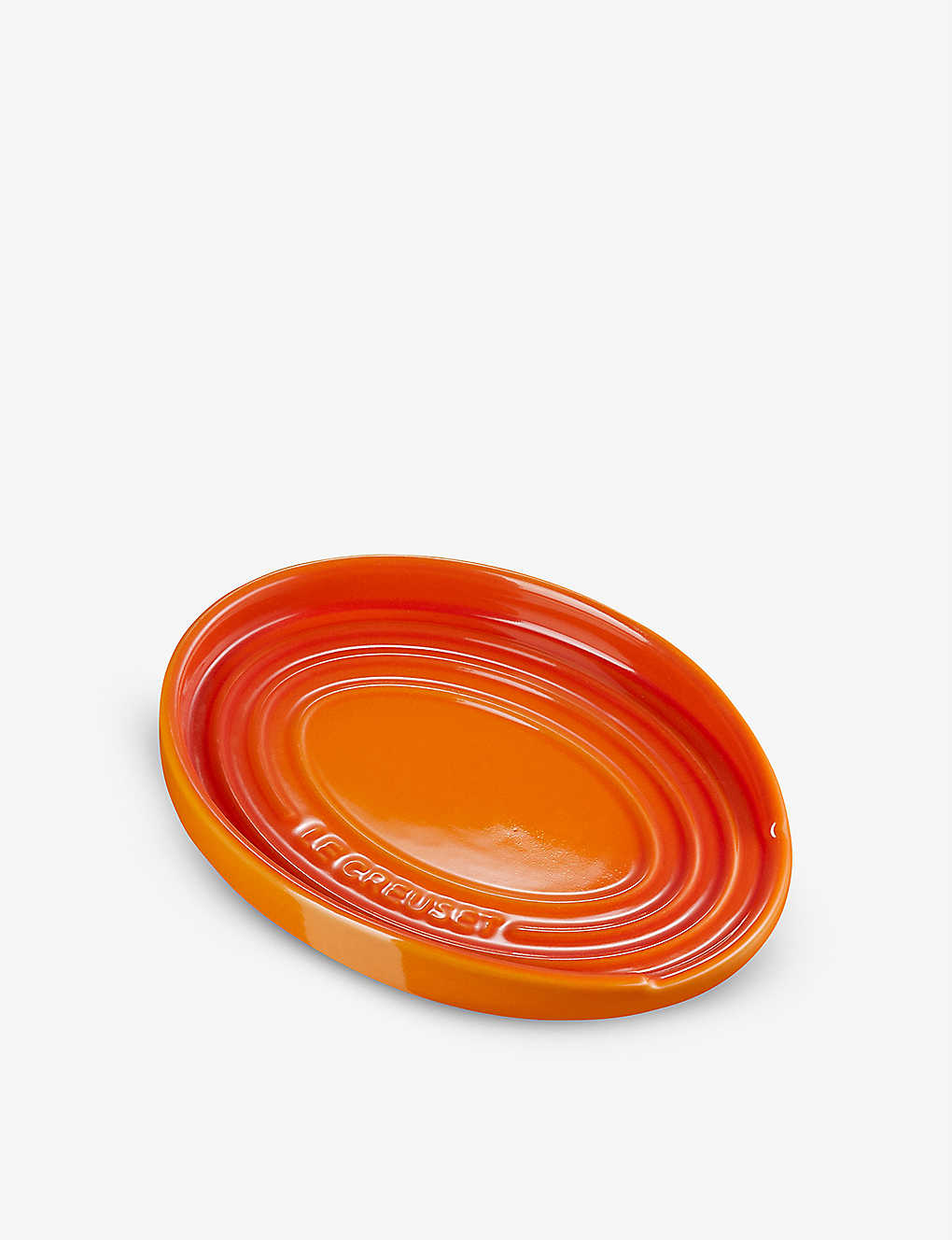 LE CREUSET 楕円形器スプーンレスト Oval stoneware spoon rest Volcanic