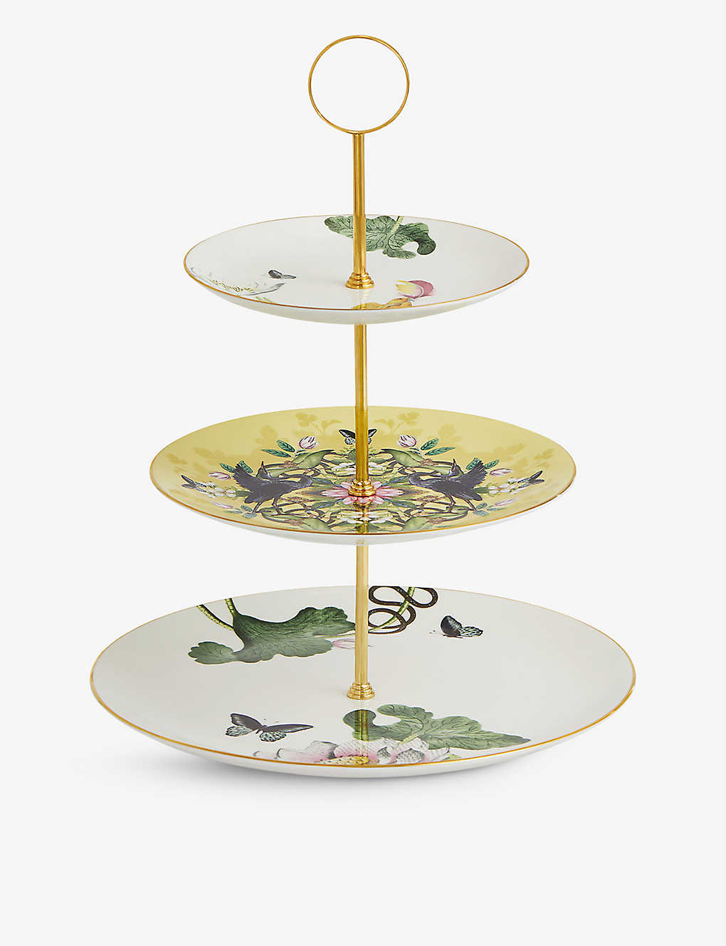 WEDGWOOD XC  OiP[LX^h Waterlily three-tier limited-edition china cake stand