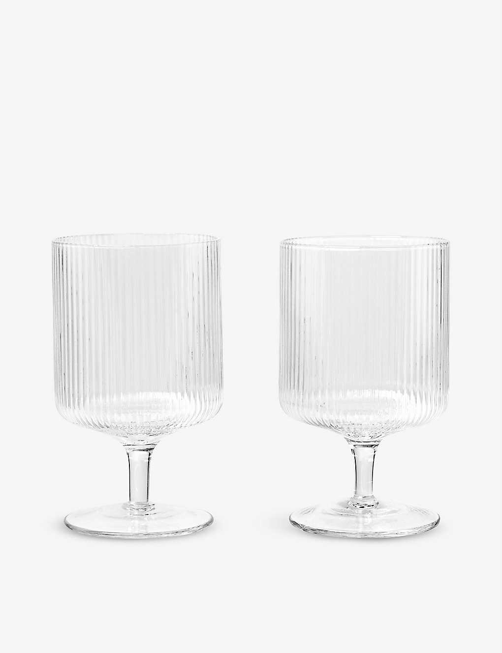 FERM LIVING リップルグラス ワイングラス 2個セット Ripple glass wine glasses set of two