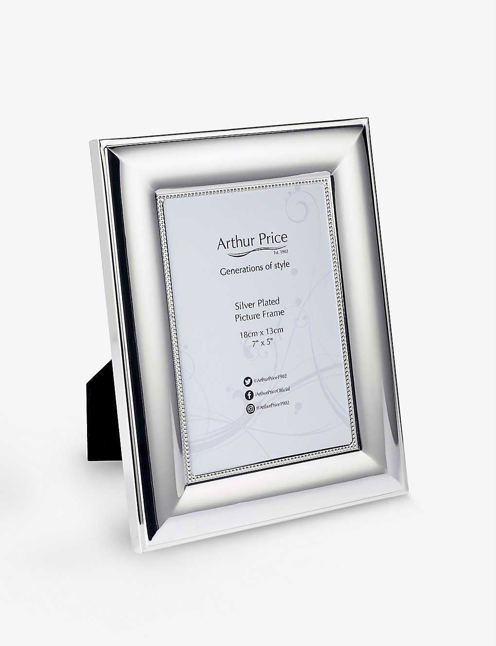 ARTHUR PRICE ビード 銀メッキ フォトフレーム 7インチ x 5インチ "Bead silver-plated photo frame 7"" x 5""" Silver Plated