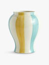 HAY \uT XgCvfUC [Wԕr Sobremesa stripe-design large stoneware vase Green And Yellow