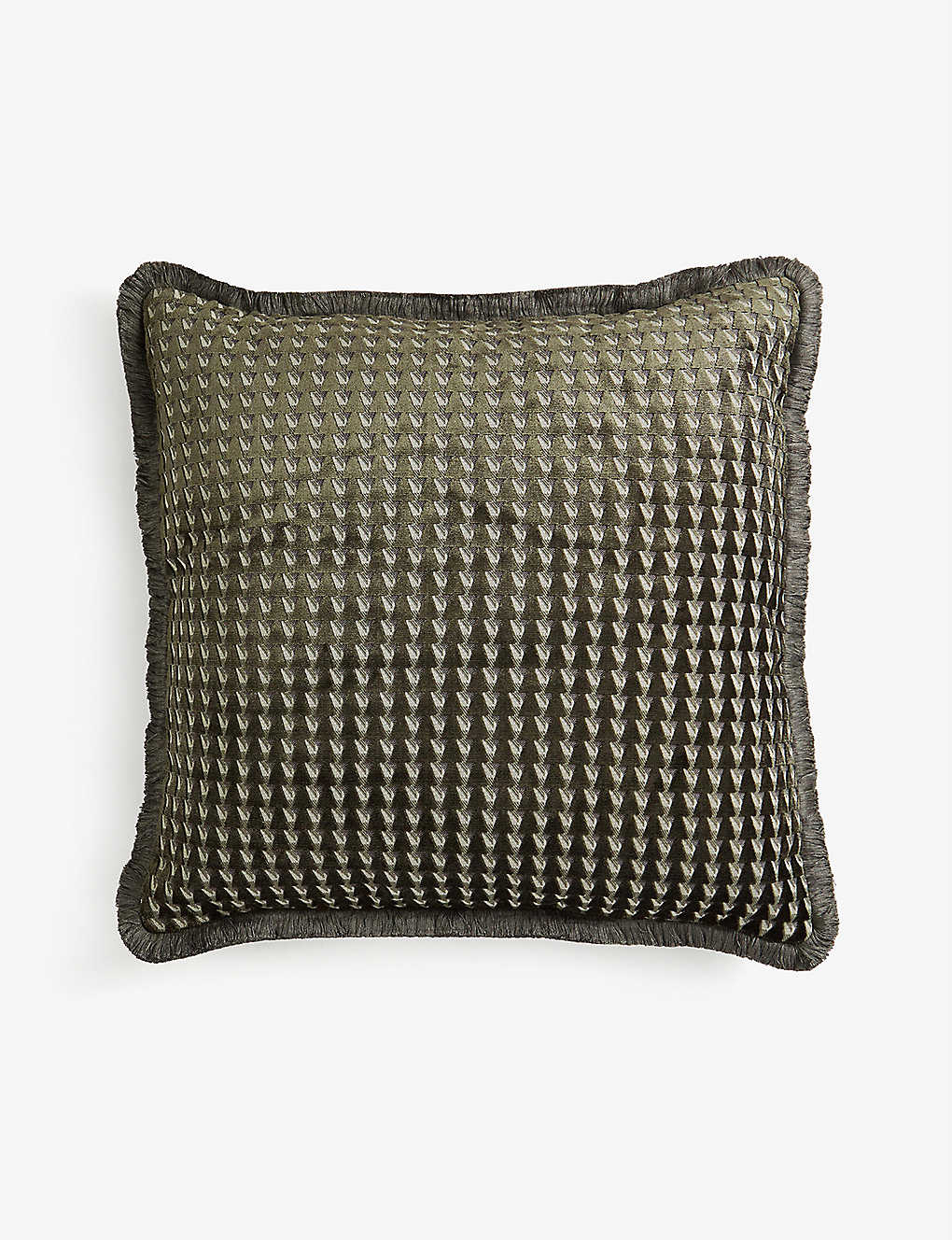 SOHO HOME チャーリス ラージ 幾何学刺繍 織りクッション 65cm x 65cm Charis large geometric-embroidered woven cushion 65cm x 65cm