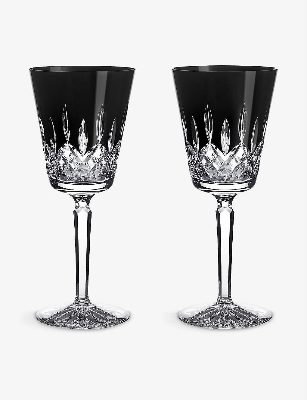 WATERFORD ꥹ⥢֥å ߥǥ९ꥹ르֥å 2ĥå Lismore Black medium crystal goblets set of two