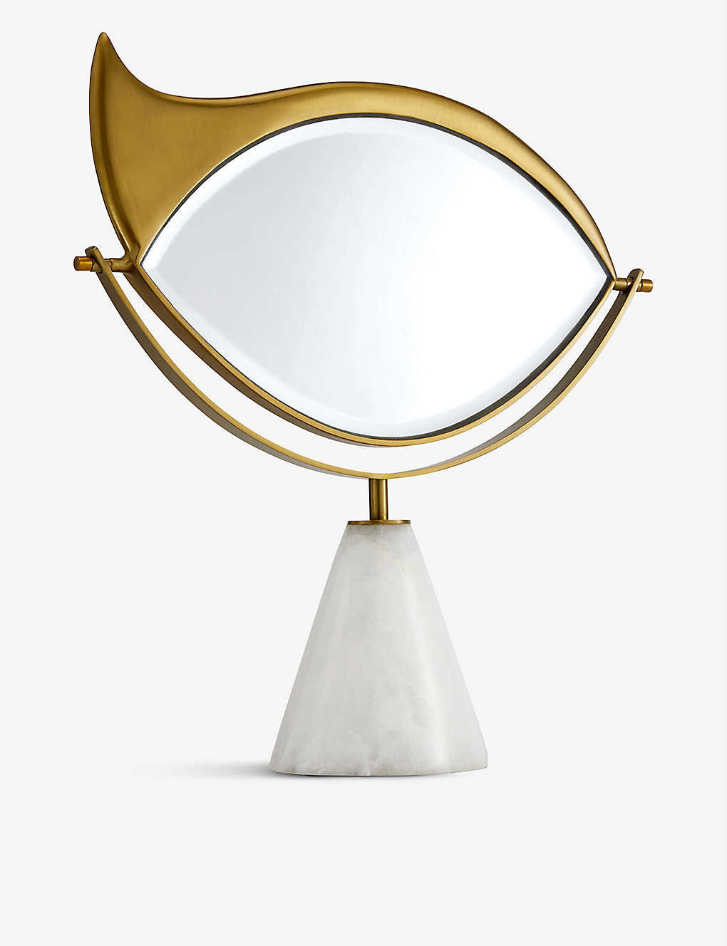 L'OBJET ロブジェ x リト マーブル&24カラット イエロー金メッキ ヴァニティミラー 29cm L'Objet x Lito marble and 24ct yellow-gold vanity mirror 29cm