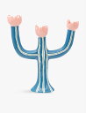 LAETITIA ROUGET チューリップ 手書き セラミックキャンドルホルダー 28cm Tulip hand-painted ceramic candle...