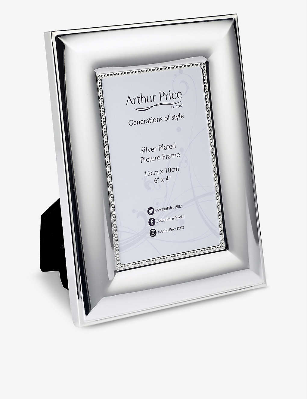 ARTHUR PRICE ビード 銀メッキ フォトフレーム 6インチ x 4インチ Bead silver-plated photo frame 6” x 4” Silver Plated