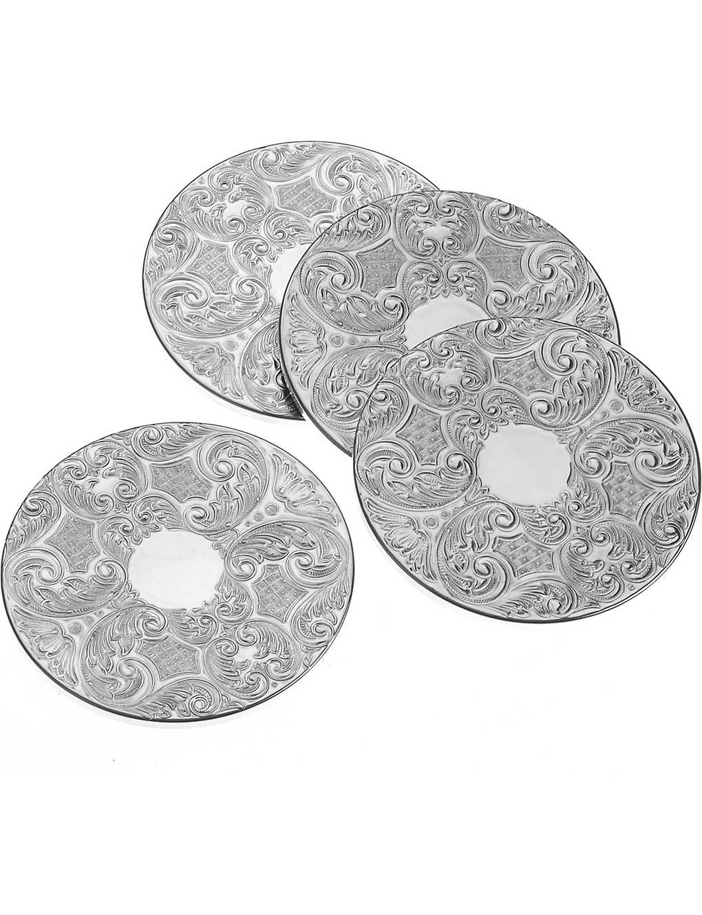ARTHUR PRICE 銀メッキ 4個セット コースターセット Silver-plated four-piece coasters set