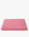 THE LITTLE WHITE COMPANY ギンガム フィット ダブル ベッドシーツ 140cm x 190cm Gingham fitted double bed sheet 140cm x 190cm RED