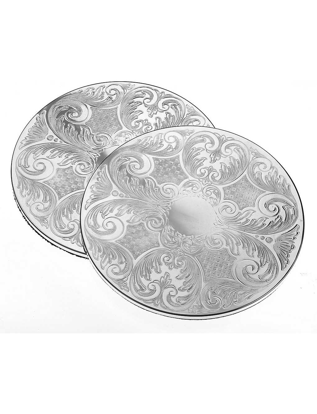 ARTHUR PRICE 23cmペア 銀メッキ プレースマット Pair of 23cm silver-plated placemats