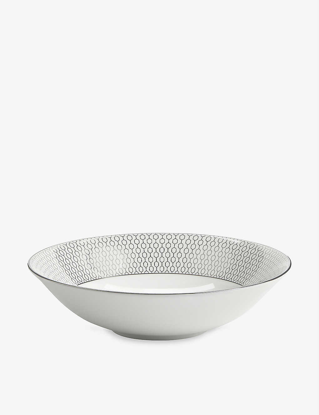 WEDGWOOD WI v`i WIgbNp^[ {[`Ci VA{E 20cm Gio Platinum geometric-pattern bone-china cereal bowl 20cm