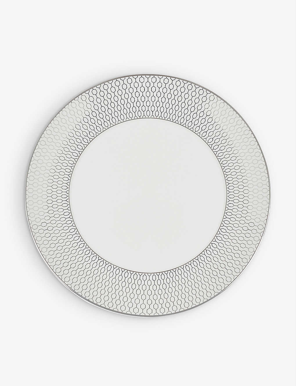 WEDGWOOD WI v`i ^bN WIgbNp^[ {[`Civ[g 20cm Gio Platinum metallic geometric-pattern bone-china plate 20cm