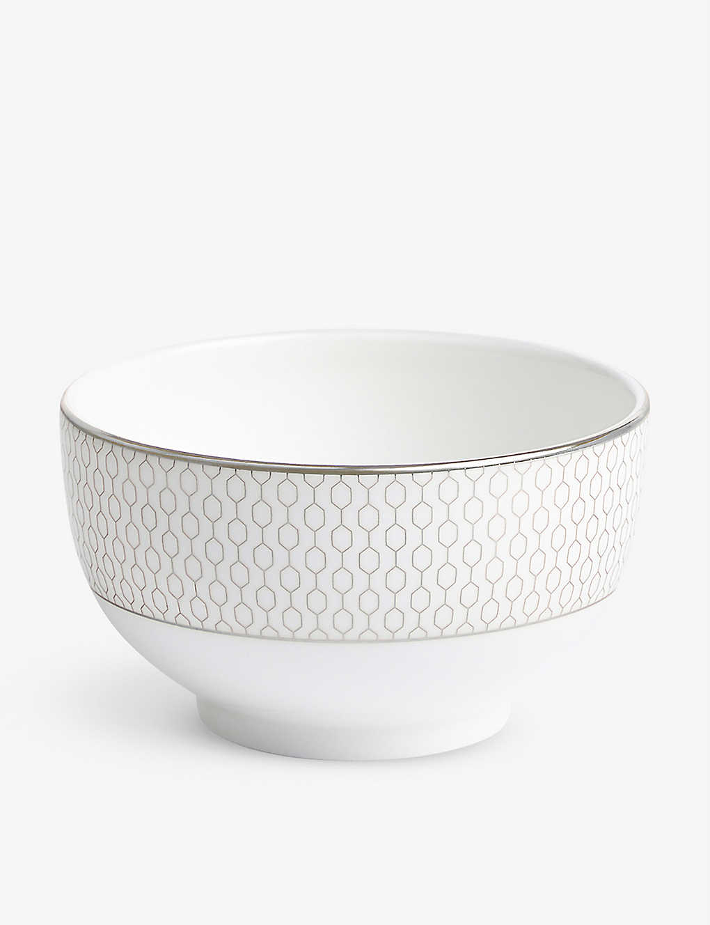 WEDGWOOD WI v`i ^bN WIgbNp^[ {[`Ci {E 11cm Gio Platinum metallic geometric-pattern bone-china bowl 11cm
