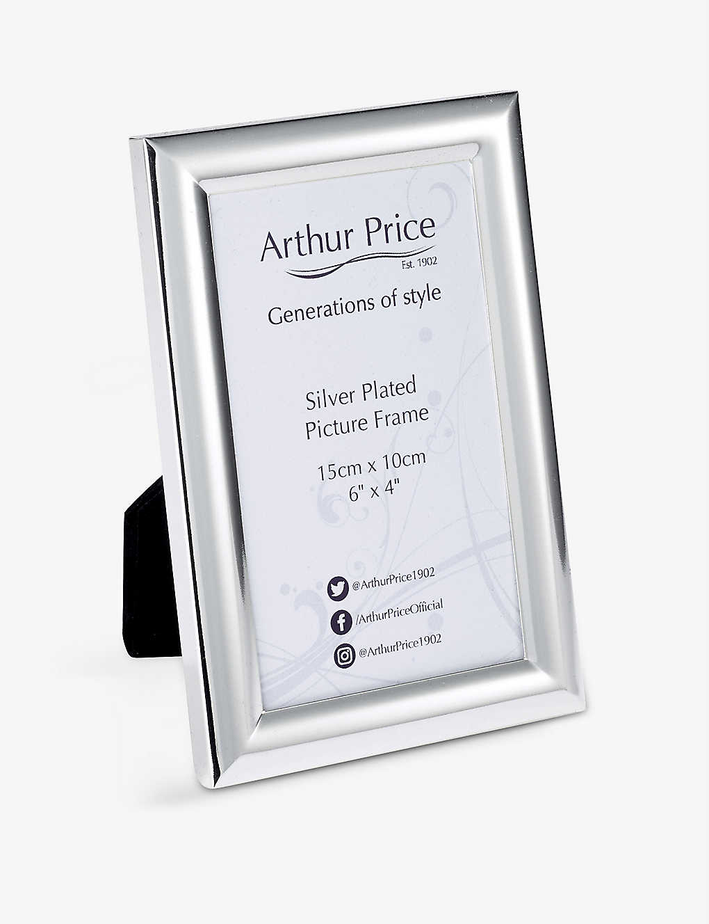 ARTHUR PRICE ポリッシュトシルバープレート フォトフレーム 6×4インチ "Polished silver-plated photo frame 6"" x 4""" Silver Plated