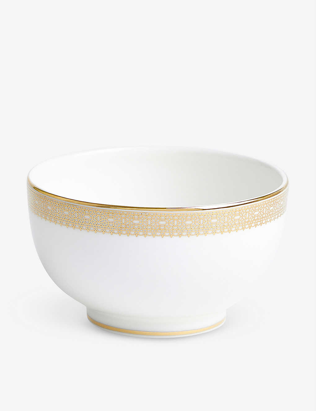 WEDGWOOD F [XS[h ^bNp^[ {[`Ci{E 11cm Vera Wang Lace Gold metallic-pattern bone-china bowl 11cm