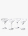 SOHO HOME バーウェル ダイヤモンドカット クリスタル シャンパンクープグラス 4個セット Barwell diamond-cut crystal champagne coupe glasses set of four